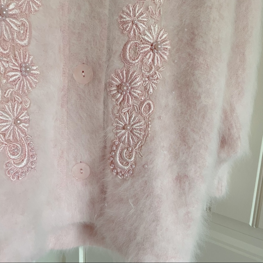 Vintage Angora Hair Knit Oversized Eyelash Jacket - Picture 16 of 16